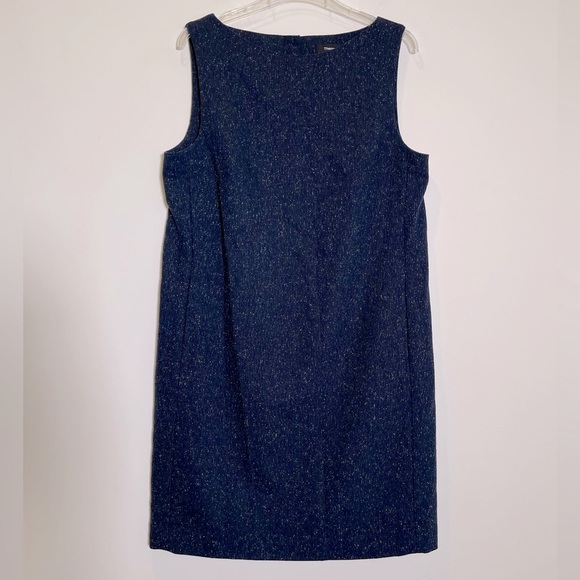 Theory Women's Size 8 Dress Navy Rail Texture Sleeveless Button Back - Picture 1 of 8